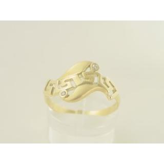 Gold 14k ring Greek key with Gemstones ΔΔ 000002  Weight:2.9gr