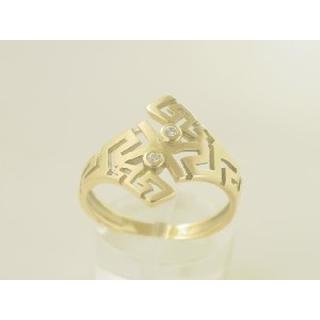 Gold 14k ring Greek key with Gemstones ΔΔ 000003  Weight:3.7gr