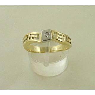Χρυσό δαχτυλίδι Κ14 με πολύτιμες πέτρες. Γκρέκα ΔΔ 000012  Βάρος:2.95gr