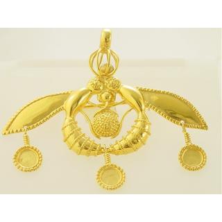 Gold 14k brooch Phaistos disk ΚΑ 000008  Weight:9.92gr