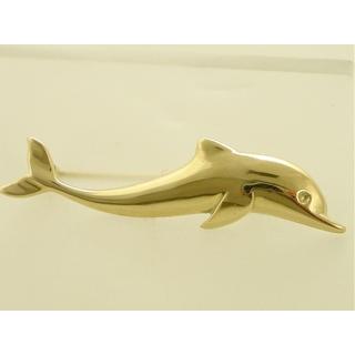 Gold 14k brooch Dolphin ΚΑ 000013  Weight:4.44gr