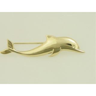 Gold 14k brooch Dolphin ΚΑ 000014  Weight:6.18gr