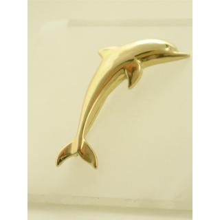 Gold 14k brooch Dolphin ΚΑ 000015  Weight:4.81gr