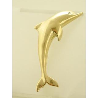 Gold 14k brooch Dolphin ΚΑ 000016  Weight:5.3gr