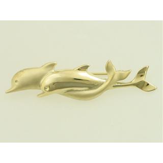 Gold 14k brooch Dolphin ΚΑ 000017  Weight:6.86gr