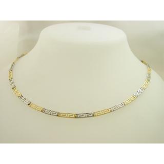 Gold 14k necklace Greek key ΚΟ 000226  Weight:16.02gr
