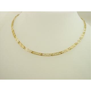 Gold 14k necklace Greek key ΚΟ 000228  Weight:16.9gr