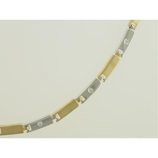 Gold 14k necklace with Zircon ΚΟ 000272  Weight:22.25gr