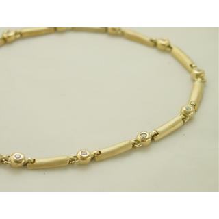 Gold 14k necklace with Zircon ΚΟ 000289  Weight:20.2gr