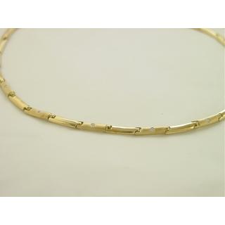 Gold 14k necklace with Zircon ΚΟ 000290  Weight:17.9gr