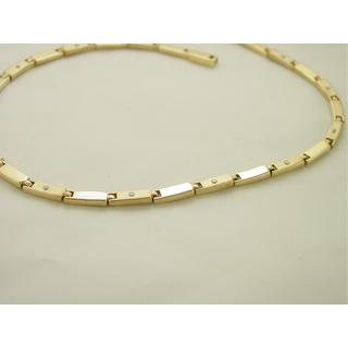 Gold 14k necklace with Zircon ΚΟ 000291  Weight:24gr