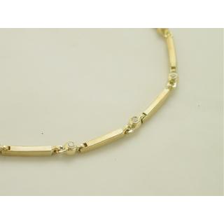 Gold 14k necklace with Zircon ΚΟ 000296  Weight:17.3gr