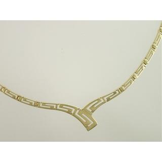 Gold 14k necklace Greek key ΚΟ 000359  Weight:12.3gr