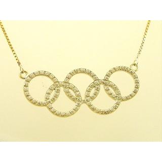 Gold 14k necklace with Zircon ΚΟ 000383  Weight:7.08gr