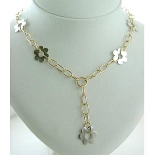 Gold 14k necklace Flowers ΚΟ 000420  Weight:10.36gr