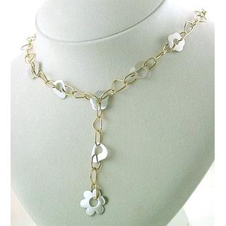 Gold 14k necklace Flowers ΚΟ 000423  Weight:8.28gr