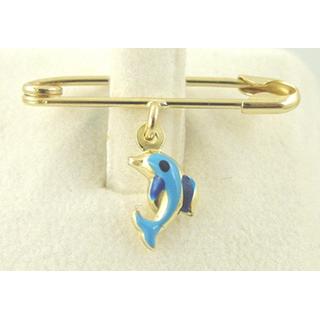 Gold 14k baby pin for newborns ΠΑ 000005