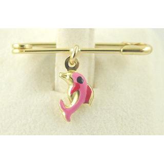 Gold 14k baby pin for newborns ΠΑ 000006