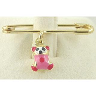 Gold 14k baby pin for newborns ΠΑ 000008