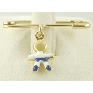 Gold 14k baby pin for newborns ΠΑ 000011