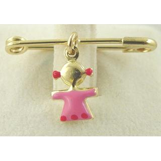 Gold 14k baby pin for newborns ΠΑ 000012