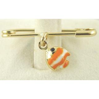 Gold 14k baby pin for newborns ΠΑ 000013