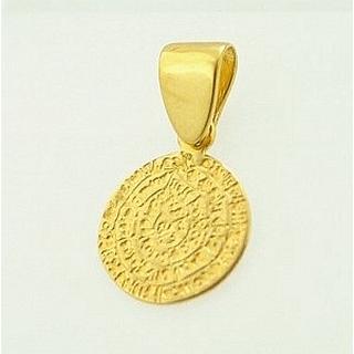 Gold 14k pendants Phaistos disk ΜΕ 000013  Weight:1.22gr