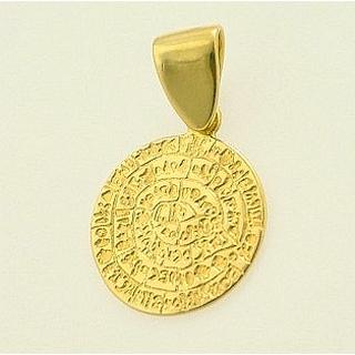 Gold 14k pendants Phaistos disk ΜΕ 000014  Weight:1.54gr