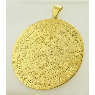 Gold 14k pendants Phaistos disk ΜΕ 000015  Weight:26.2gr