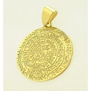 Gold 14k pendants Phaistos disk ΜΕ 000016  Weight:3.3gr