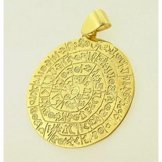 Gold 14k pendants Phaistos disk ΜΕ 000017  Weight:6.56gr