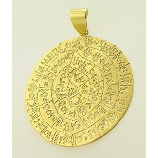 Gold 14k pendants Phaistos disk ΜΕ 000018  Weight:8gr