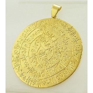 Gold 14k pendants Phaistos disk ΜΕ 000019  Weight:15.2gr