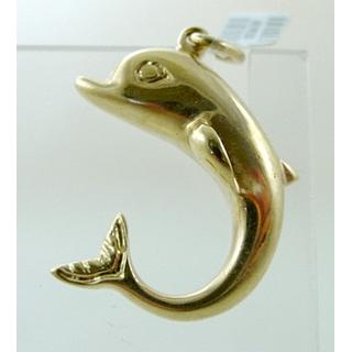 Gold 14k pendants Dolphin ΜΕ 000050  Weight:6.89gr