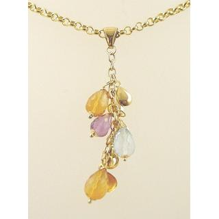 Gold 14k pendants with semi precious stones ΜΕ 000069  Weight:2.1gr