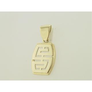 Gold 14k pendants Greek key ΜΕ 000102  Weight:2.04gr