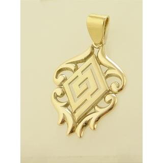 Gold 14k pendants Greek key ΜΕ 000103  Weight:3.5gr