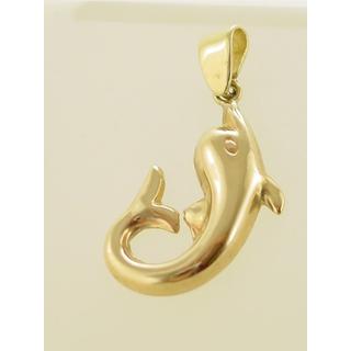Gold 14k pendants Dolphin ΜΕ 000105  Weight:2.58gr