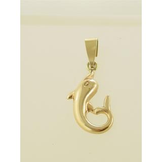 Gold 14k pendants Dolphin ΜΕ 000106  Weight:1.2gr