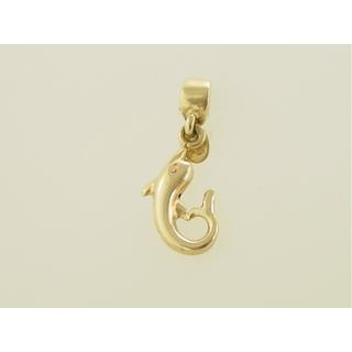 Gold 14k pendants Dolphin ΜΕ 000107  Weight:1.14gr