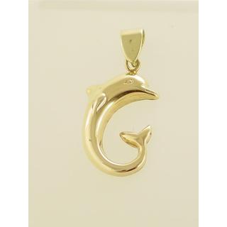 Gold 14k pendants Dolphin ΜΕ 000108  Weight:2.51gr