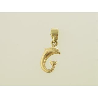 Gold 14k pendants Dolphin ΜΕ 000110  Weight:0.61gr
