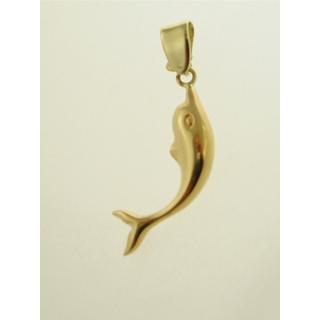 Gold 14k pendants Dolphin ΜΕ 000111  Weight:2.6gr