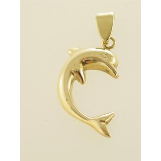 Gold 14k pendants Dolphin ΜΕ 000114  Weight:2.06gr