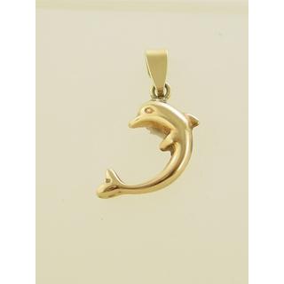 Gold 14k pendants Dolphin ΜΕ 000115  Weight:0.95gr