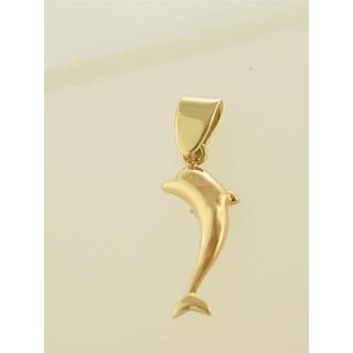 Gold 14k pendants Dolphin ΜΕ 000118  Weight:0.67gr