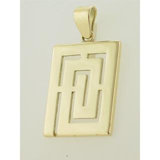 Gold 14k pendants Greek key ΜΕ 000140  Weight:6.14gr