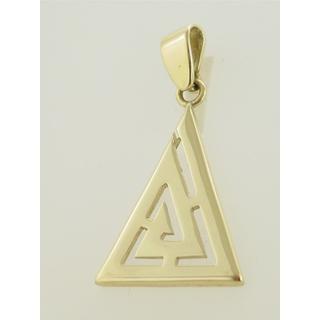 Gold 14k pendants Greek key ΜΕ 000142  Weight:3.2gr