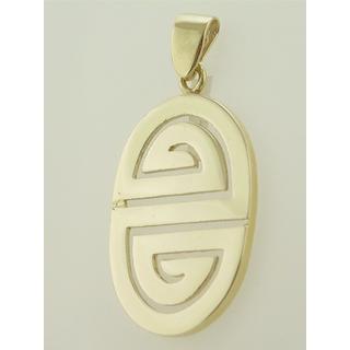 Gold 14k pendants Greek key ΜΕ 000143  Weight:6.3gr