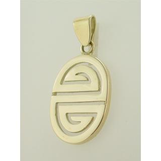 Gold 14k pendants Greek key ΜΕ 000144  Weight:3.8gr